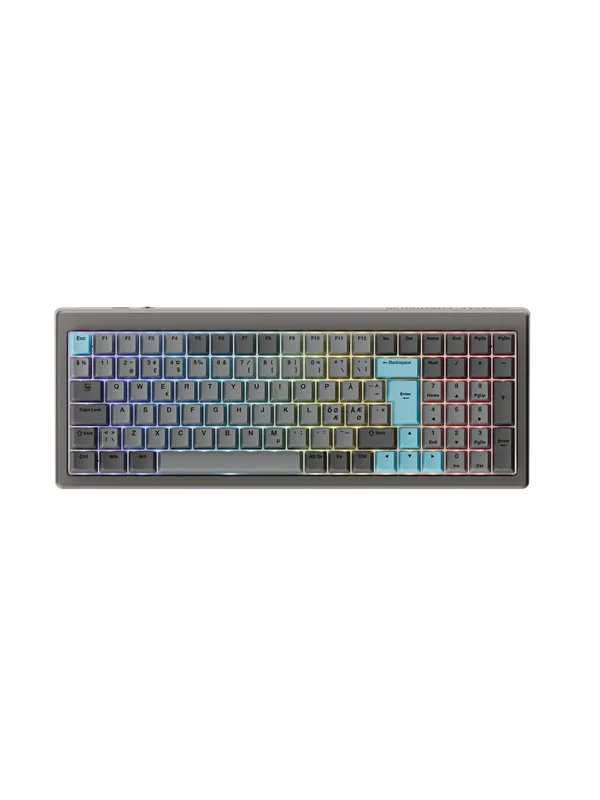 Ducky Cushion 98 Nickel - Gamingtastatur - Nordisk - Grå