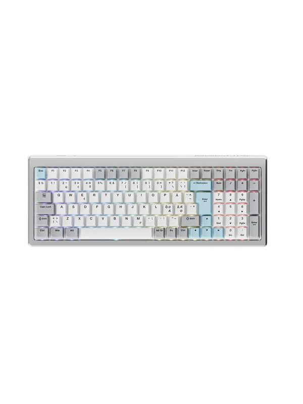 Ducky Cushion 98 Silver - Gamingtastatur - Nordisk - Sølv