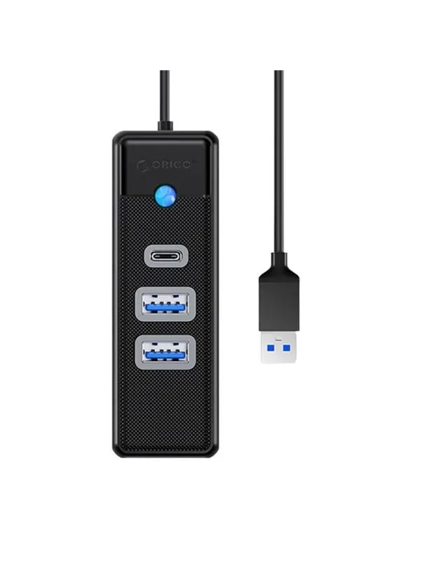 ORICO Hub Adapter USB to 2x USB 3.0 + USB-C 5 Gbps 0.15m (Black) USB-hub - USB 3.0 - 3 porter - Svart