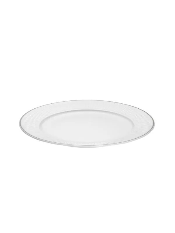 Pillivuyt Plate flat Vienne Plissé 22 cm White/Platinum