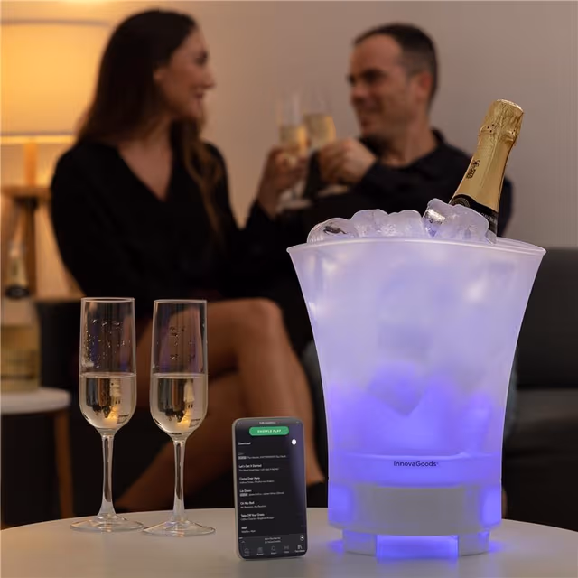 InnovaGoods Sonice kombinert høyttaler og isbøtte med LED