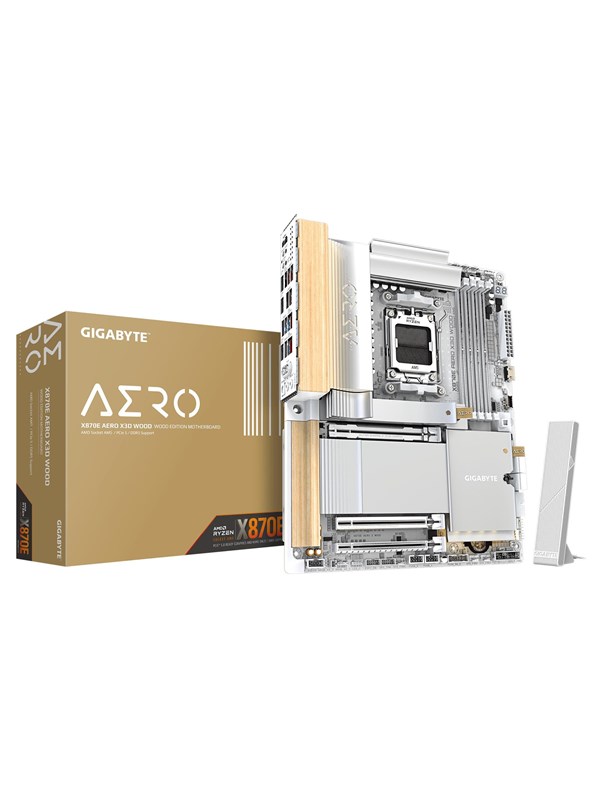 GIGABYTE X870E AERO X3D WOOD Hovedkort - AMD X870E - AMD AM5 socket - DDR5 RAM - ATX