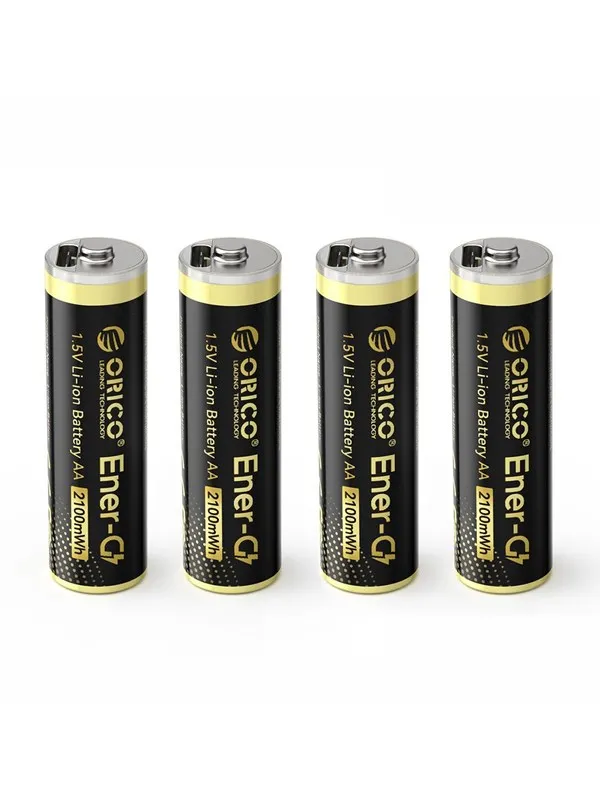 ORICO Ener-G EG5C Lithium Battery 1.5V 2100mWh AA USB-C Rechargeable Battery with Charging Cable 4 pcs.