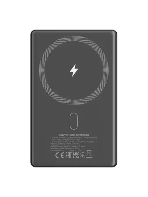 Canyon OnPower 510 MagSafe Powerbank 10000mAh Mør - 10000 mAh