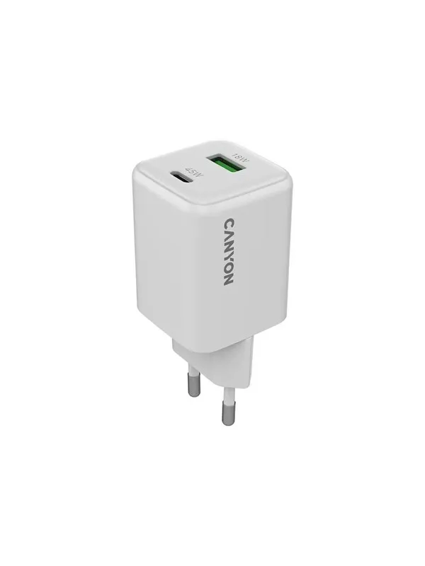 Canyon 45W GaN lader USB-C PD & USB-A, hvit