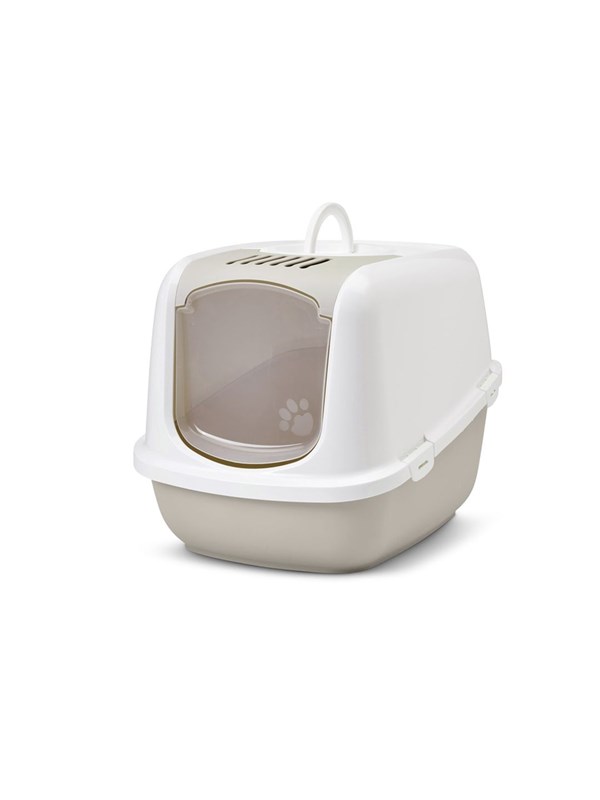 Savic Nestor Jumbo White - Coffee - covered cat litter box