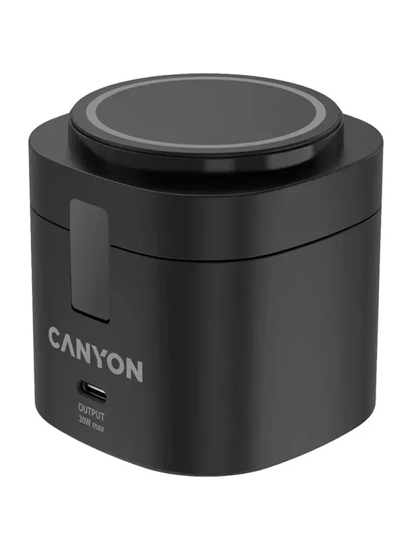 Canyon WCS-205 Qi2 15W 2-i-1 Trådløs lader, Svart