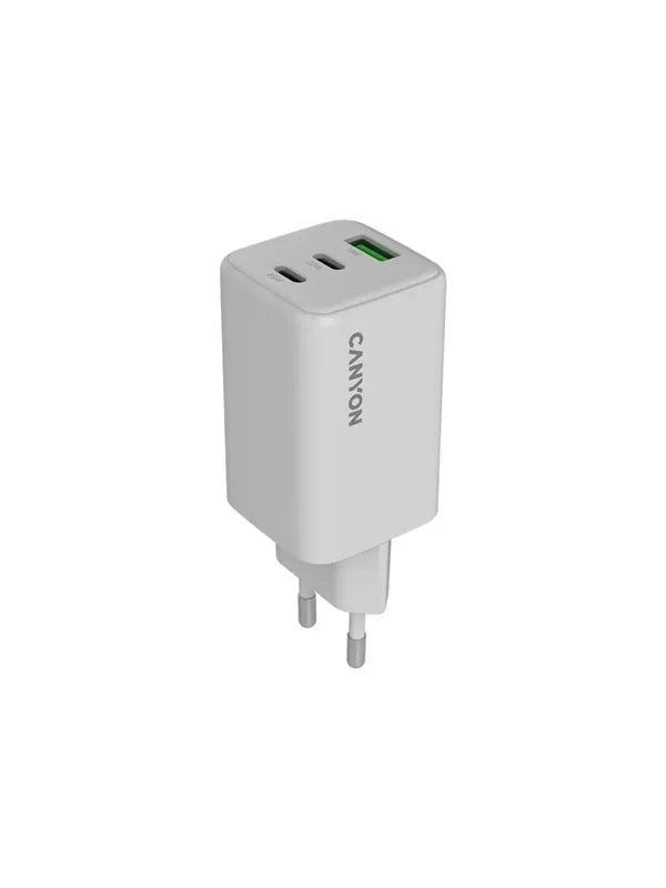 Canyon 65W GaN lader 2xUSB-C + USB-A, hvit
