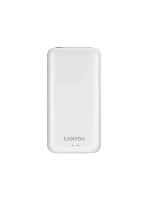 Canyon PB-301 30000mAh Powerbank PD 20W, Hvit - 30000 mAh