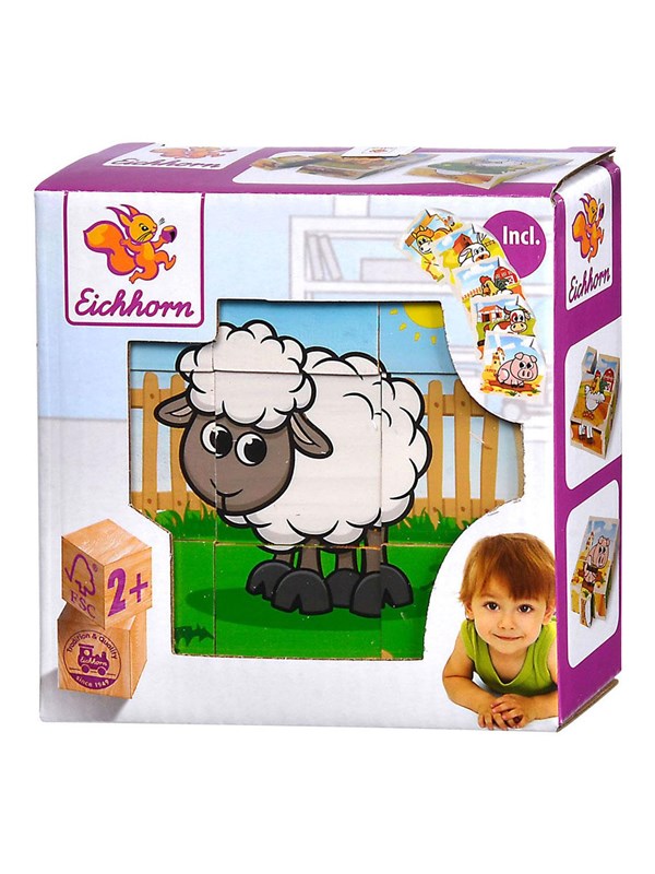 Eichhorn Wooden Block Puzzle Farm Tre