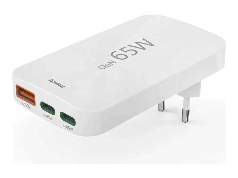Hama GaN Charger 65W 2x USB-C 1x USB-A White