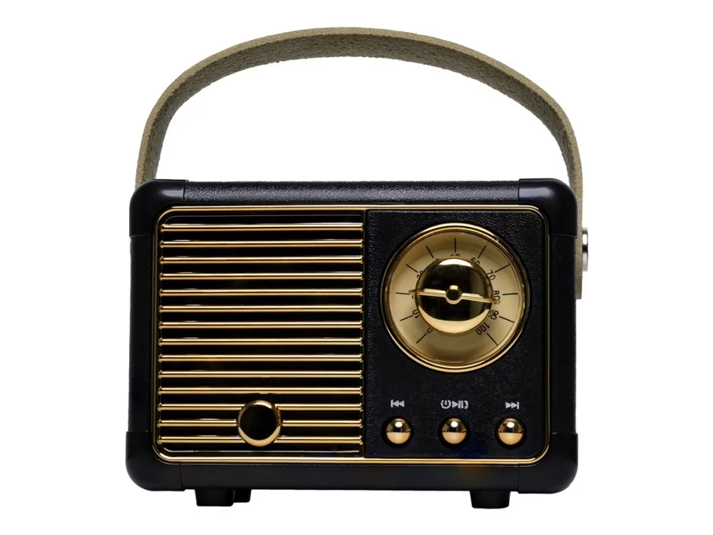 Denver Retro Bluetooth-høyttaler BTP-203B med 30 W maks effekt og Bluetooth 5.0 - Svart