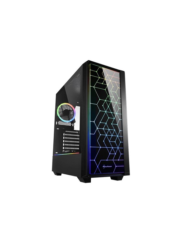 Sharkoon RGB LIT 100 - mid tower - ATX - Kabinett - Miditower - Svart