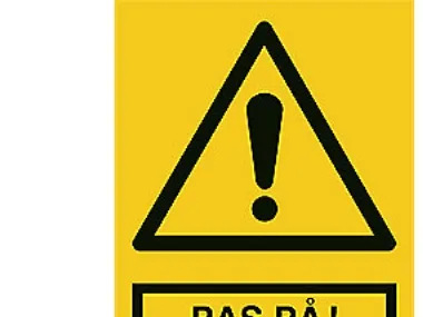 SKILT - Pass på! Asbestarbeid, Plast, A4, 210x297 mm