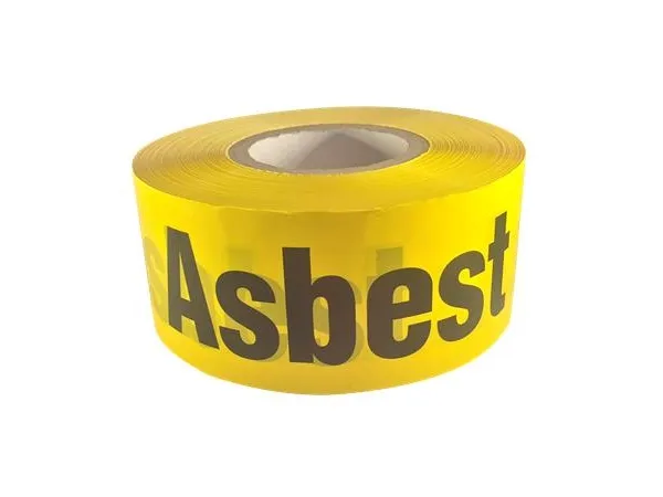 Tape med asbesttekst, gul/svart - 50 mm x 66 m