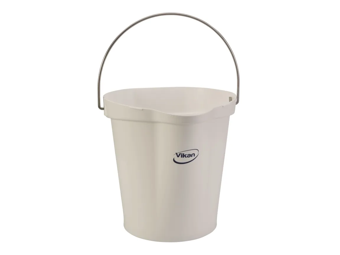 Bøtte 5686, plast m/rf bærehåndtak 12ltr, hvit