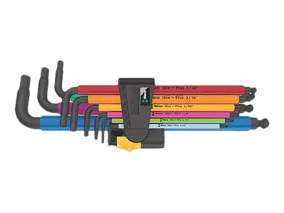 Unbrakonøkkelsett 950/9 5/64"-3/8" multicolor, 9 deler