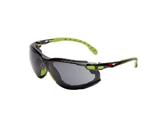 Solus 1000 vernebrille, grønn/svart med skum, grå glass