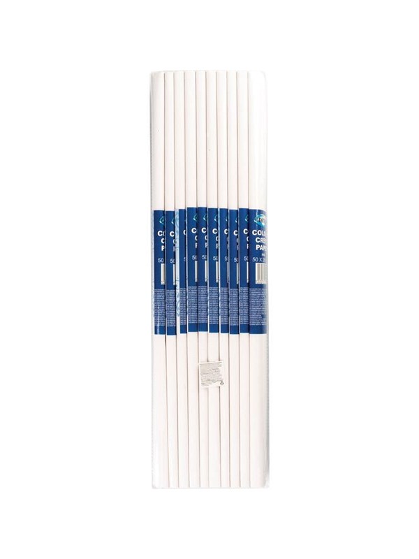 CENTRUM Crepe Paper 50cm*2m. WHITE.10 rolls.