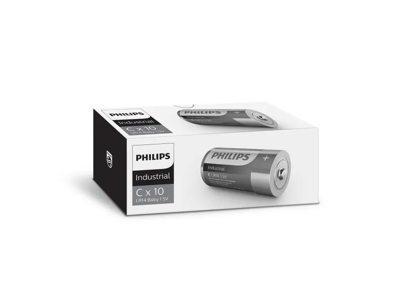 Philips Industrial alk. batteri C/LR14 1,5V, 10 stk