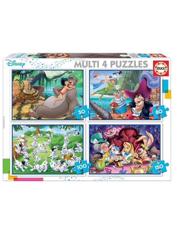 Educa Puslespill Multi 4 Disneyklassikere Tre