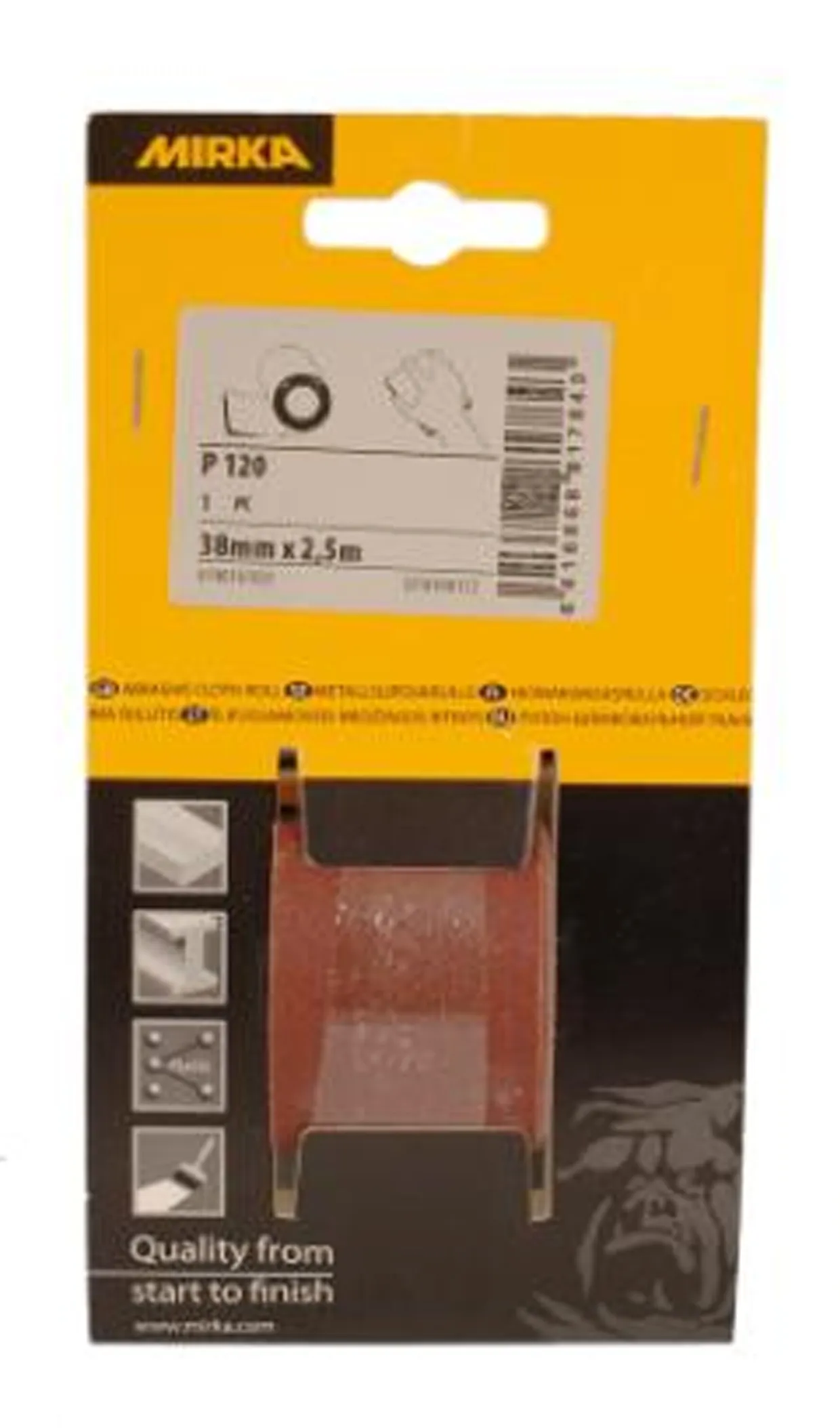 Mirka Alox metall slipeull, 38 mm x 2,5 m P180
