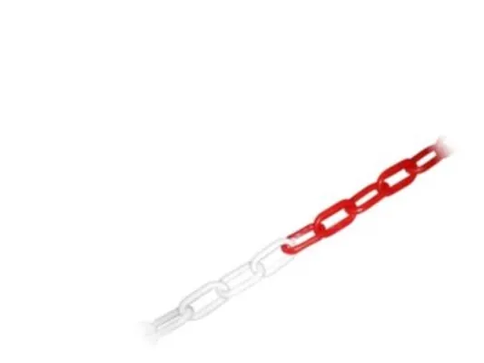 SPREHN plastkæde 6mm rød/hvid 25 meter