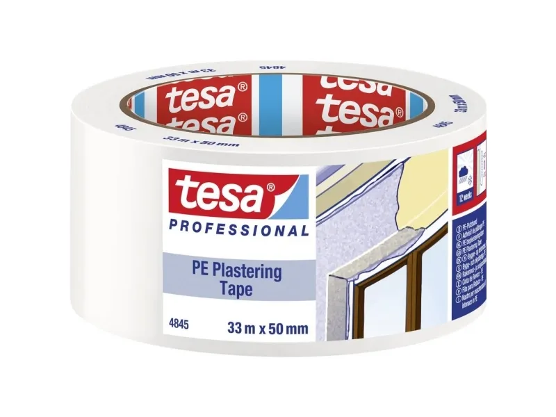 Tesa 4845 byggetape udendørs PE hvid 50mm×33m