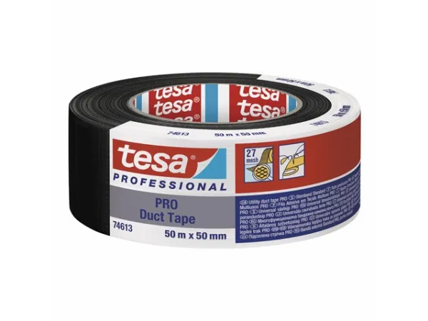 Tesa 74613 Pro lærredstape 50mm×50m sort