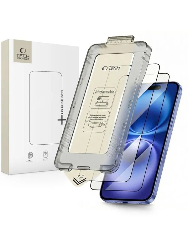 Tech-Protect  Quick Set+ 2-pack Tempered Glass for iPhone 15 / 16