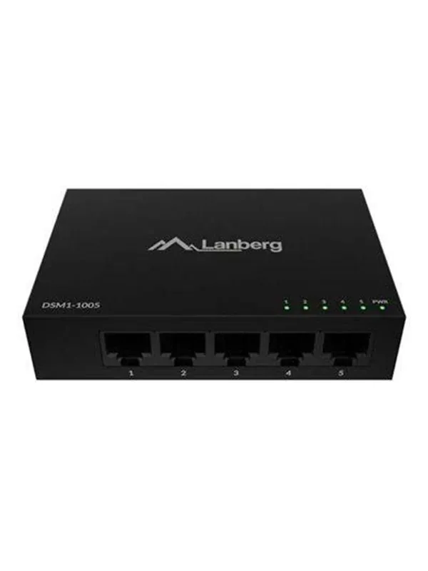 Lanberg DSM1-1005 - switch - 12 V metal case - 5 ports - unmanaged