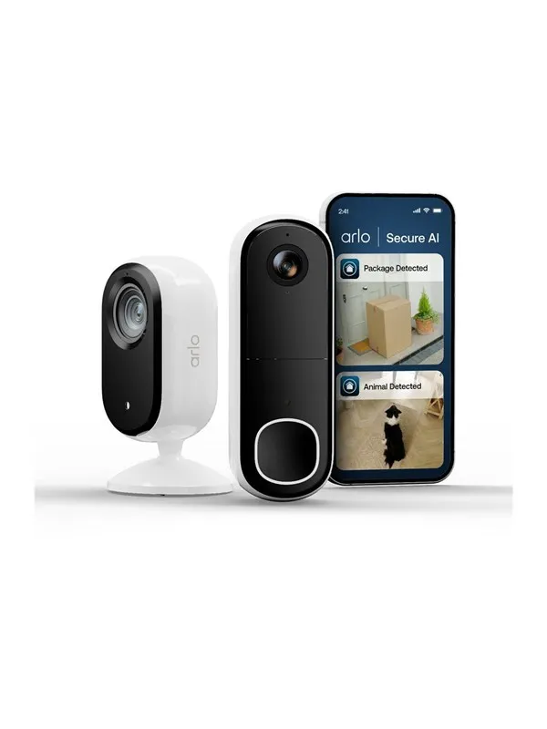 Arlo Essential 3 - Essential Outdoor & Doorbell Security Kit - network surveillance camera - with  Video Doorbell HD