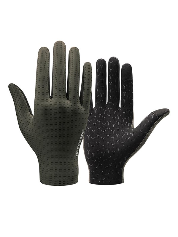 Rockbros Breathable Full Finger Cycling Gloves Size: L - Green