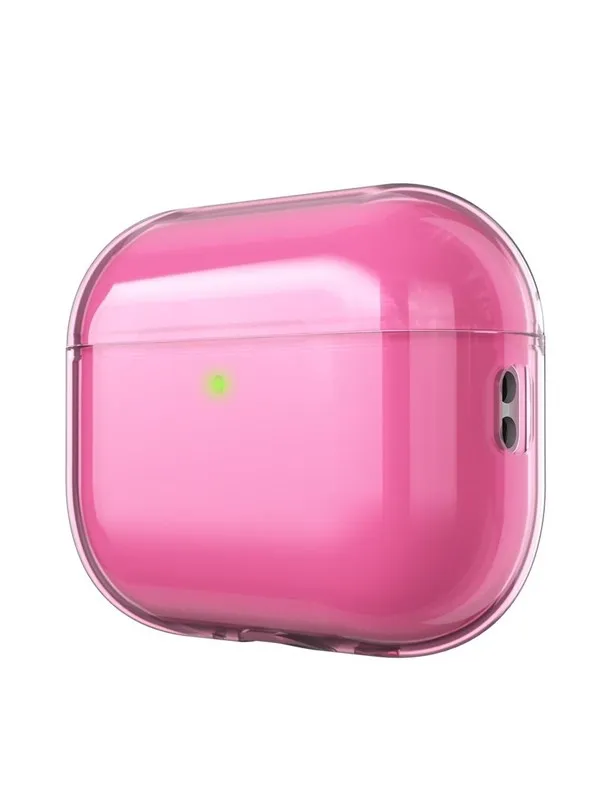 KeyBudz Jelly Series Transparent Case for AirPods Pro 3rd Gen - Neon pink