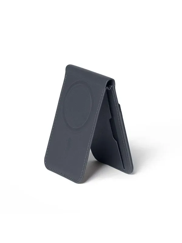 Mujjo Magsafe Leather Wallet Stand - Basalt