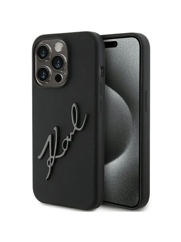 Karl Lagerfeld Silicone Karl Script case for iPhone 15 Pro - black