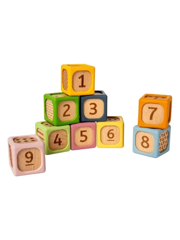 Bigjigs Wooden Soft Sorting Blocks - 9 pcs.