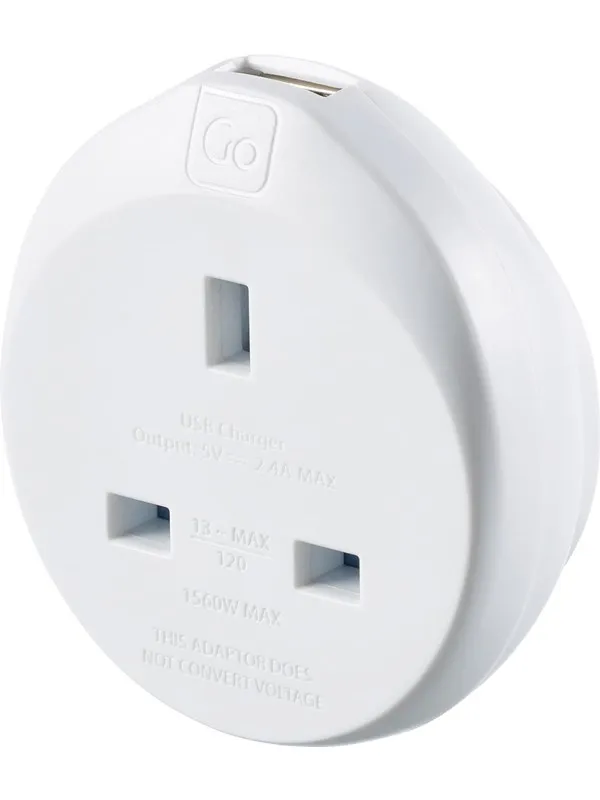 Go Travel UK-USA USB-A-adapter (2.4A)