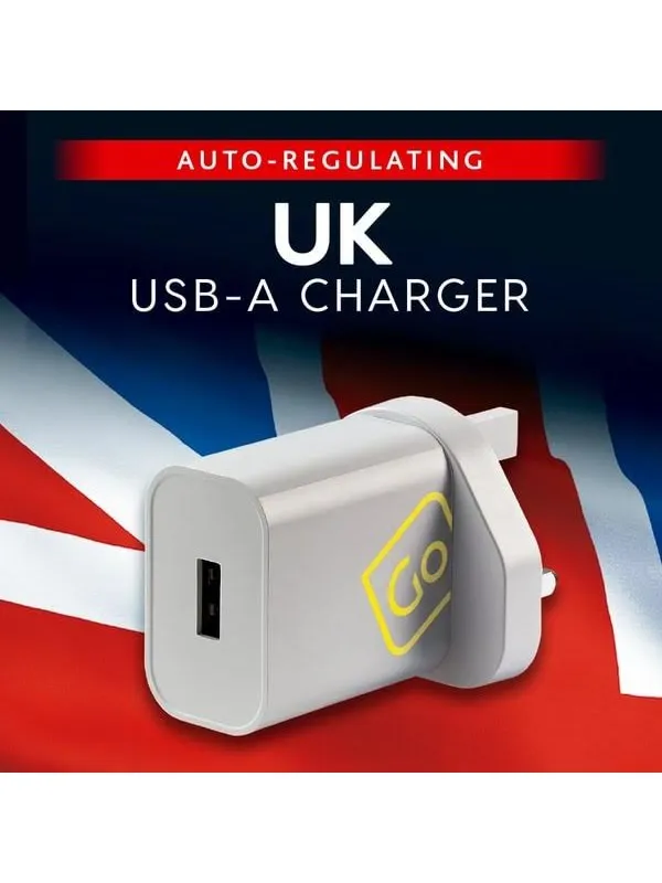 Go Travel USB-A-laddare från Storbritannien (2.4A)
