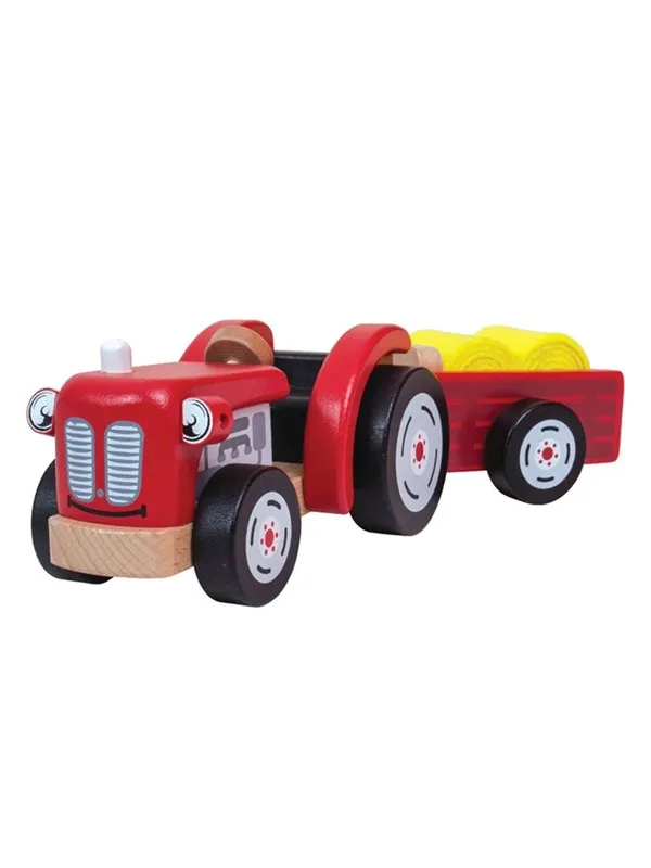 Tidlo Wooden Tractor with Trailer