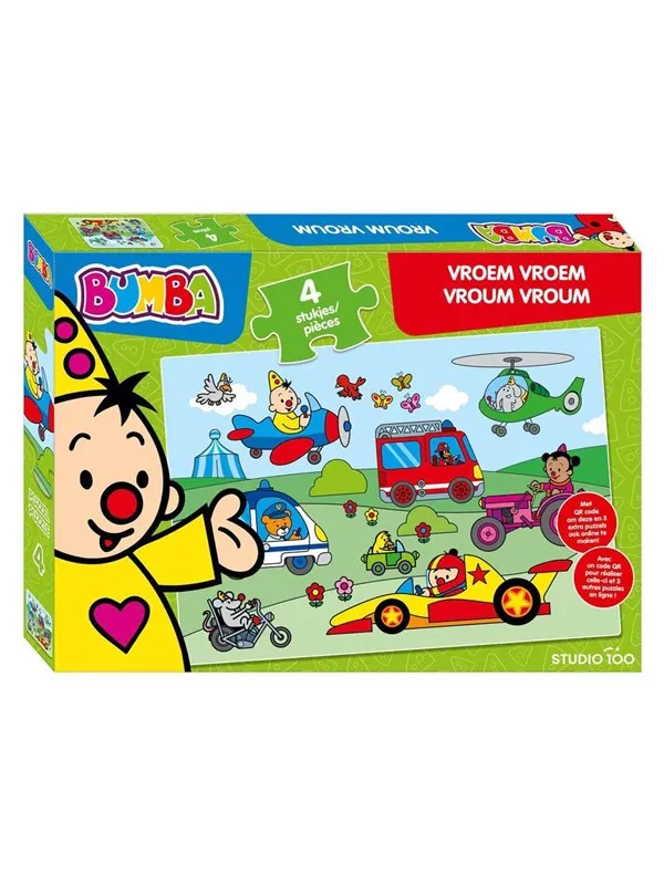 Studio 100 Bumba Puzzle Vroem Vroem - 4pcs. Gulv