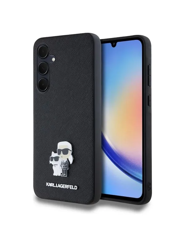 Karl Lagerfeld Saffiano Karl&Choupette Pin case for Samsung Galaxy A35 - black