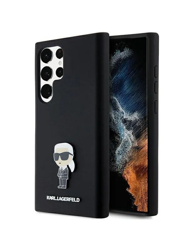 Karl Lagerfeld Silicone Ikonik Metal Pin case for Samsung Galaxy S24 Ultra - black