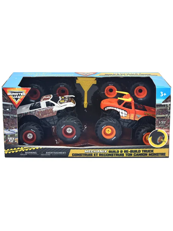 Monster Jam Mechanix 1:32 Build N Re-Build 2 pk ET
