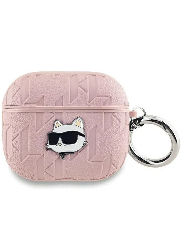 Karl Lagerfeld Monogram Choupette Head case for AirPods 3 - pink