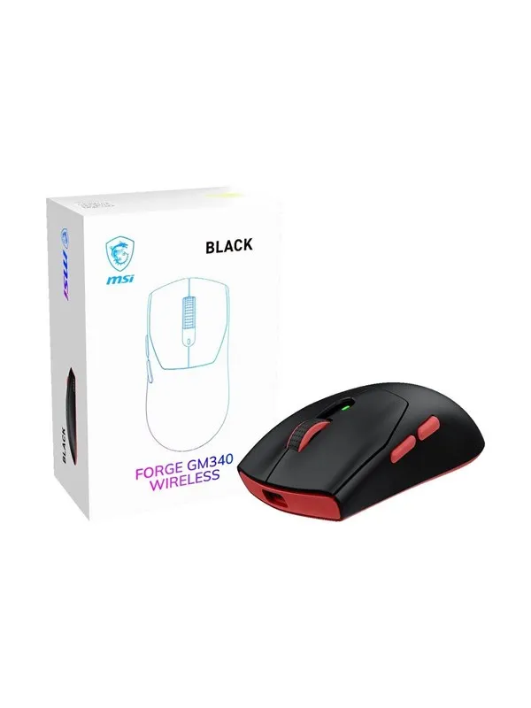 MSI FORGE GM340 - mouse - 2.4 GHz Bluetooth USB - black - Mus - Optisk - 6 - Svart