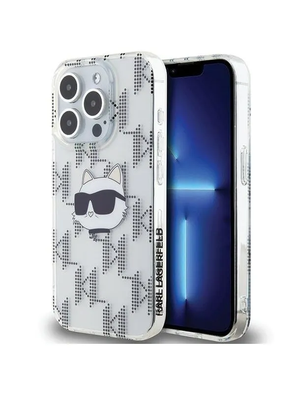 Karl Lagerfeld IML Choupette Head & Monogram case for iPhone 15 Pro - transparent