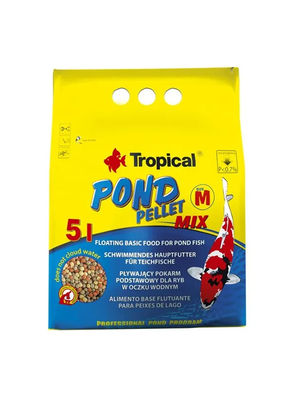 Tropical Koi farve PELLETS Adult M 5 L. / 550 g. Pose