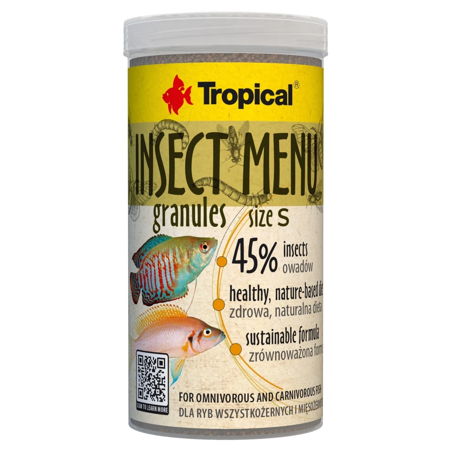 Tropical Insect Menu Granules Size S 250 ml.