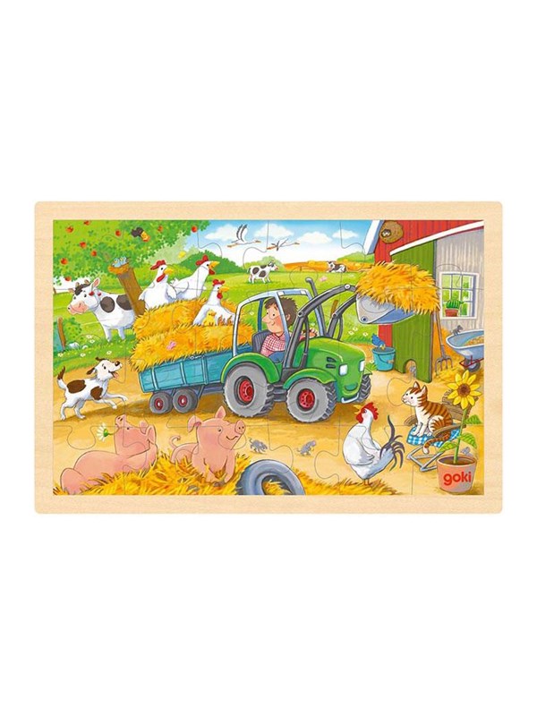 Goki Wooden Jigsaw Puzzle Tractor 24 pcs. Tre
